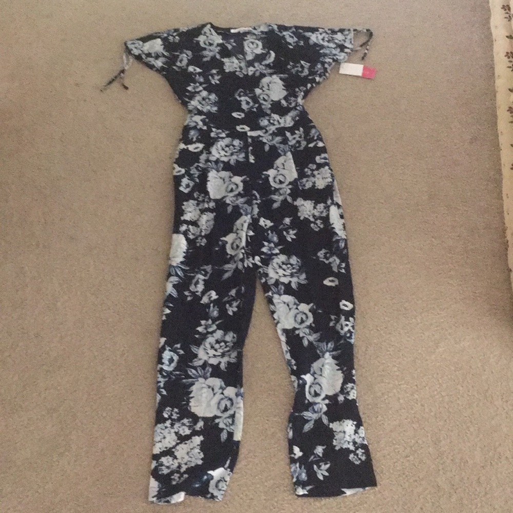 Floral navy jumpsuit